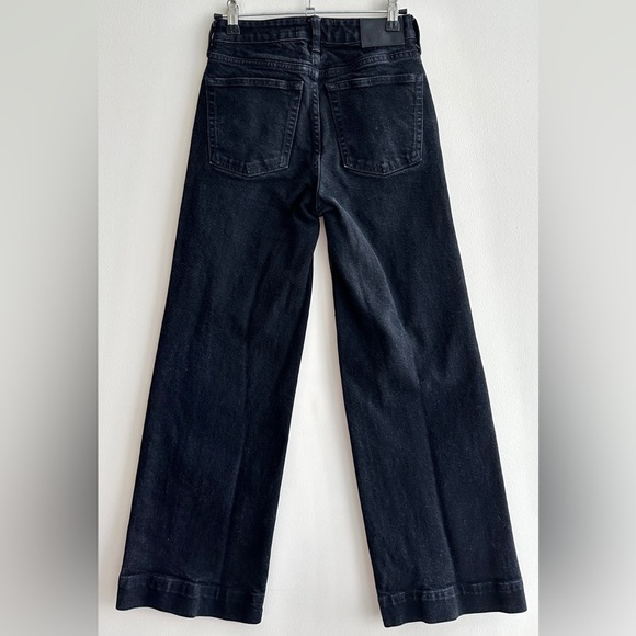 Everlane The Wide Leg Button-Fly Jeans, Black, Size 24 Regular - Picture 11 of 16